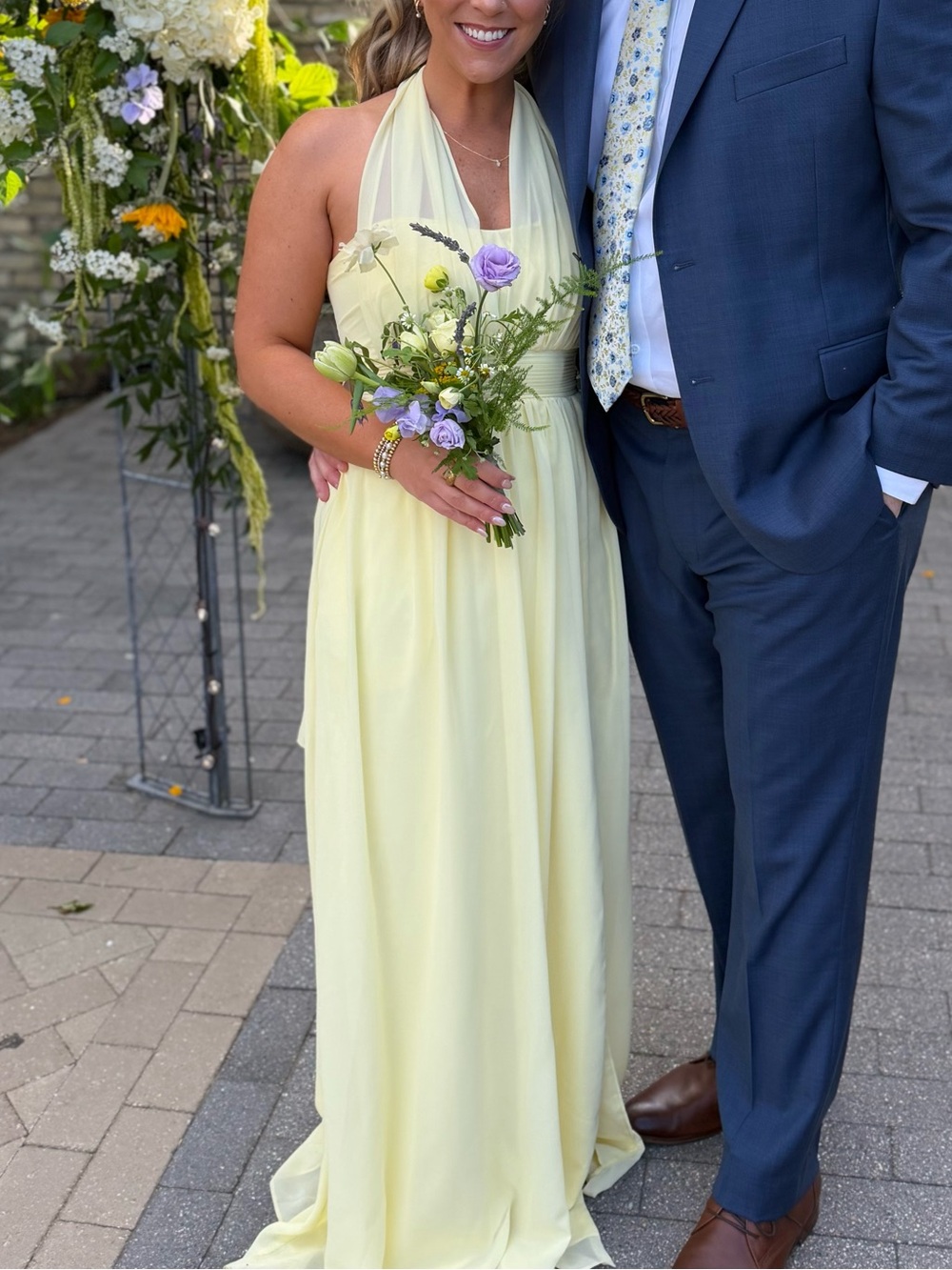 Birdy Grey Lemon Yellow Halter Maxi Dress